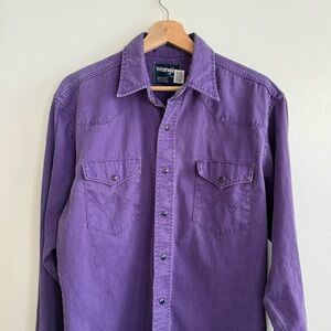 Vintage Purple Wrangler button-up western shirt Men’s Large Unisex Fit